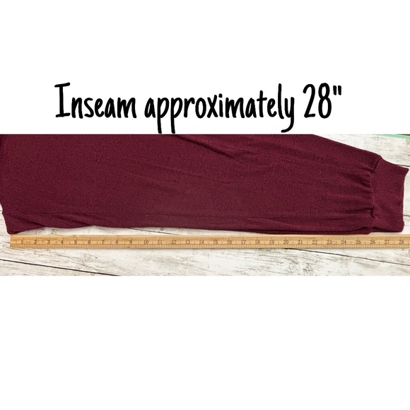 Pink Rose Women’s Burgundy Knit Lounge Pants (Size L) - Picture 8 of 8